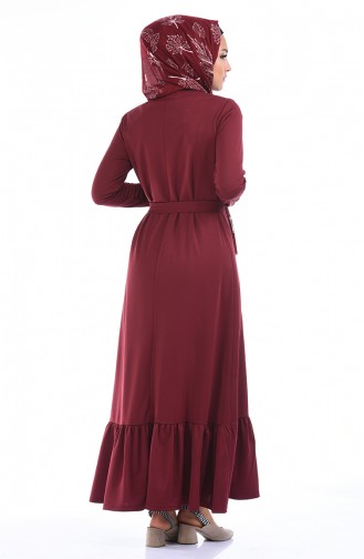 Claret Red Hijab Dress 2242-08