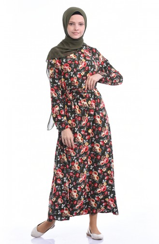 Khaki Hijab Dress 2048B-01