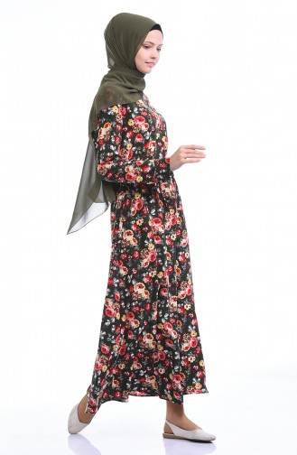 Khaki Hijab Dress 2048B-01