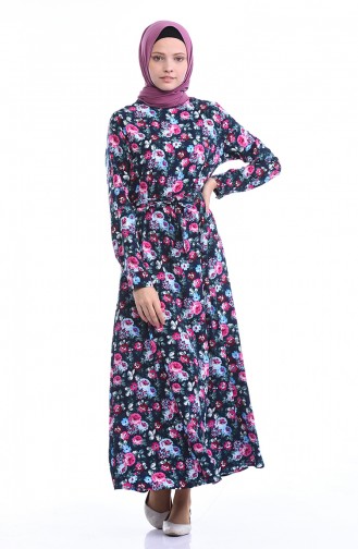 Robe Hijab Bleu Marine 2048B-02