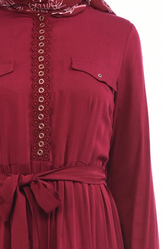 Claret Red Hijab Dress 7K3701800-02
