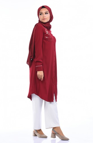 Nakışlı Tunik 7K6700500-01 Bordo