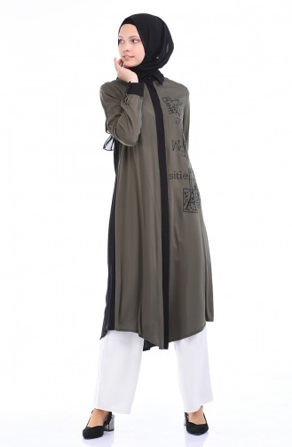 Bedruckte Tunika 7K6702500-01 Khaki 7K6702500-01