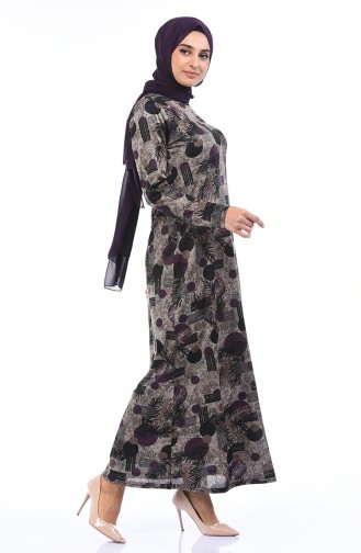 Purple Hijab Dress 8839-01