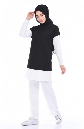 Patchwork Tunika Hose Doppel Set 9062-01 Schwarz 9062-01