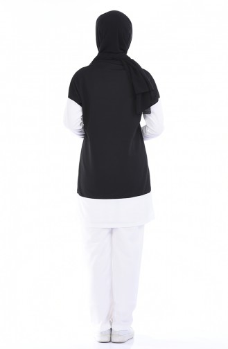 Patchwork Tunika Hose Doppel Set 9062-01 Schwarz 9062-01