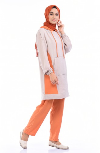 Aerobin Fabric Tunic Trousers Double Suit 6574a-01 Mink Orange 6574A-01