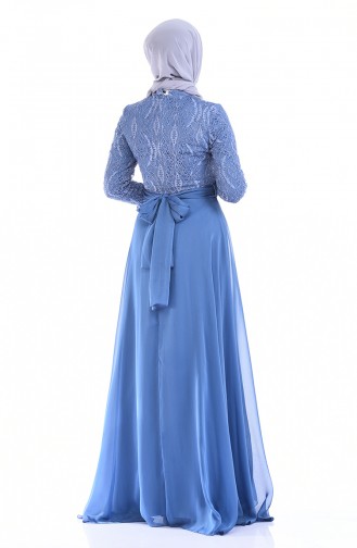 Indigo Hijab Evening Dress 9009-02