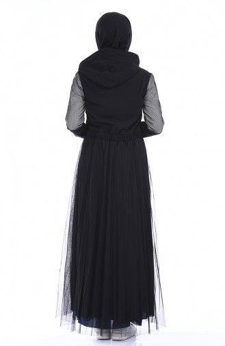 Black İslamitische Jurk 9076-01