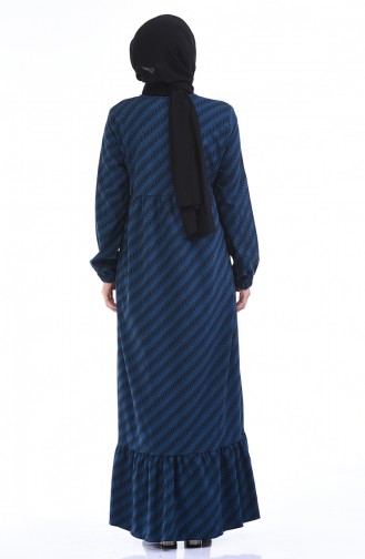 Gerrafftes Kleid 1266-03 Petrolium 1266-03