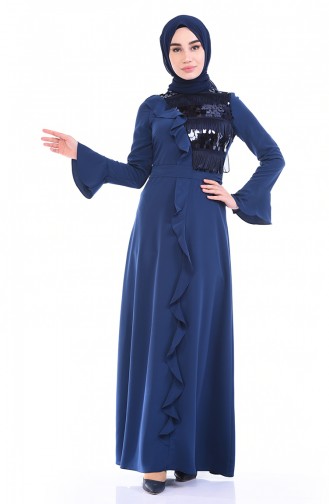 Pailletten Kleid mit Quaste 8017-03 Indigo 8017-03