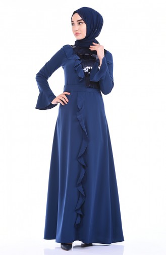 Pailletten Kleid mit Quaste 8017-03 Indigo 8017-03