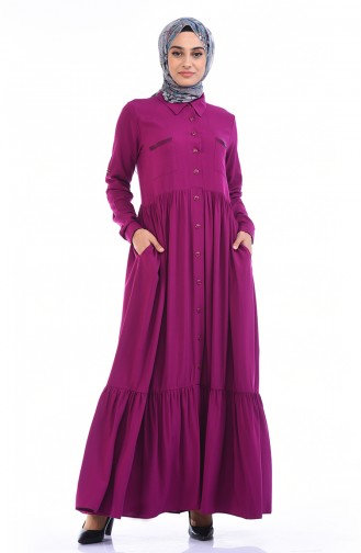 Plum Hijab Dress 99208-02