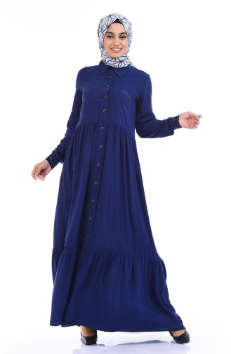 Light Navy Blue Hijab Dress 99208-06