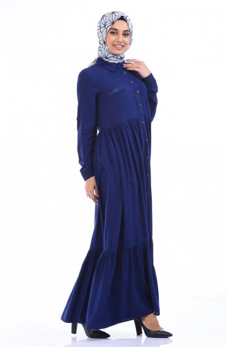 Light Navy Blue Hijab Dress 99208-06