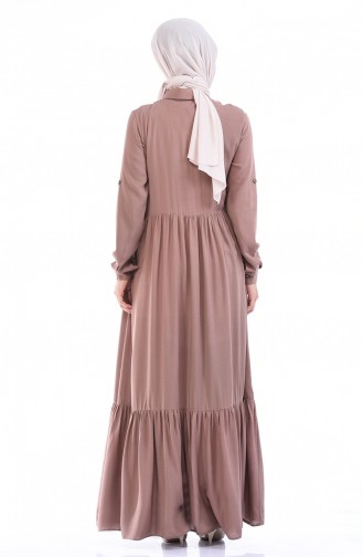 Milk Coffee Hijab Dress 99208-09