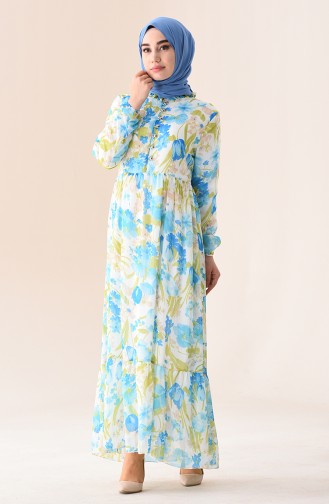 Green Hijab Dress 8346-03