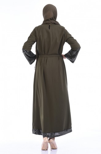 Khaki Hijab Dress 5390-03