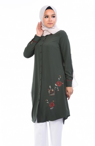 Nakışlı Tunik 7K6700500-02 Haki