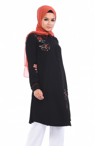 Bestickte Tunika 7K6700500-04 Schwarz 7K6700500-04