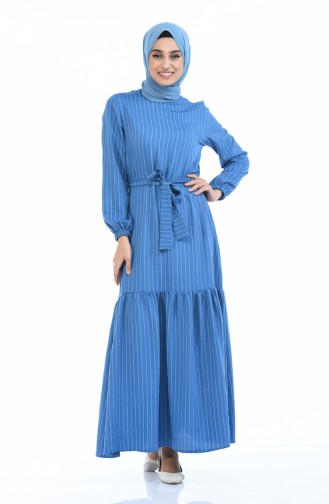 Indigo Hijab Dress 0171-04