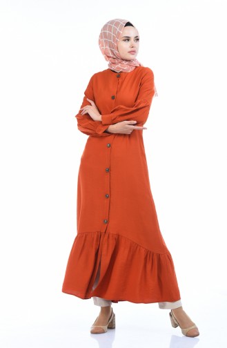 Brick Red Hijab Dress 0002-02