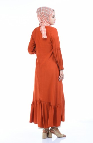 Brick Red Hijab Dress 0002-02