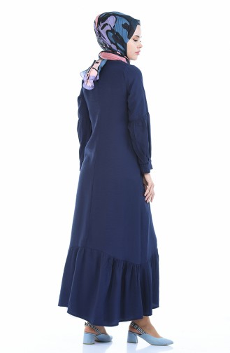 Navy Blue Hijab Dress 0002-03