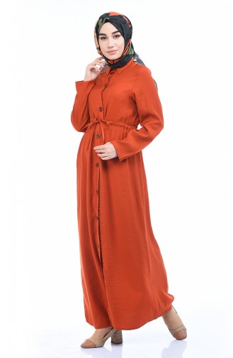 Brick Red Hijab Dress 0003-02