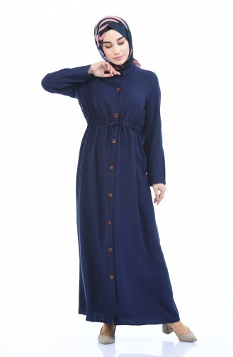 Navy Blue Hijab Dress 0003-04