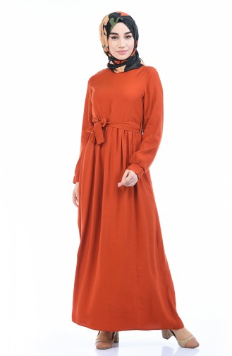 Brick Red Hijab Dress 0006-05