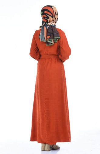 Brick Red Hijab Dress 0006-05