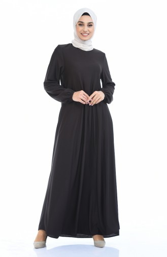 Brown Hijab Dress 4141-14