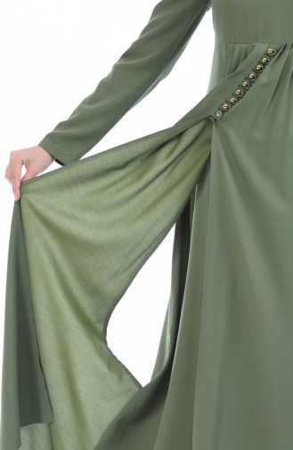 Khaki Hijab Dress 8000-03