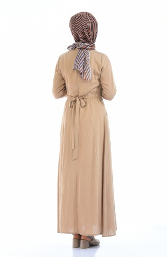 Robe Hijab Beige Foncé 8001-04