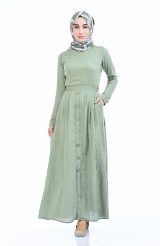 Unreife Mandelgrün Hijab Kleider 8001-06