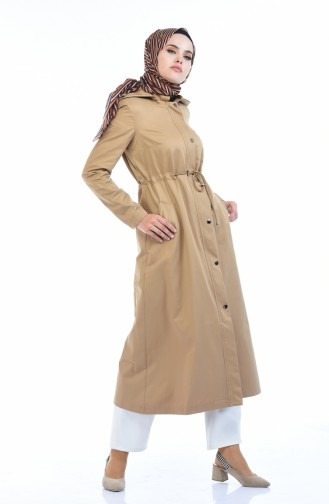 Trench Coat a Capuche 6827-05 Café au Lait 6827-05