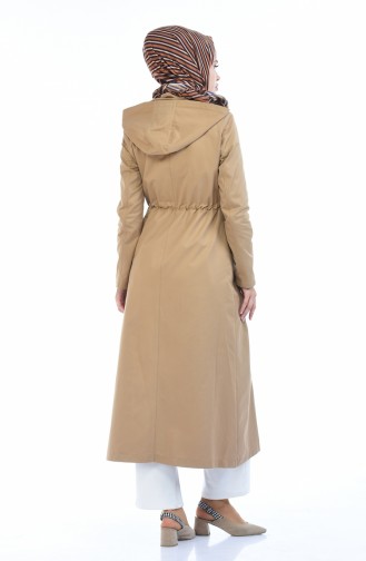 Trench Coat a Capuche 6827-05 Café au Lait 6827-05