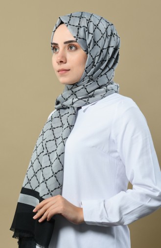 Châle Coton a Motifs 26013-05 Gris 26013-05