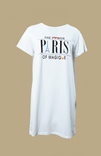 T-shirt Basique Imprimé 0013CD-01 Blanc 0013CD-01
