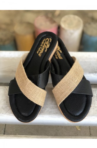 Black Summer slippers 20-01