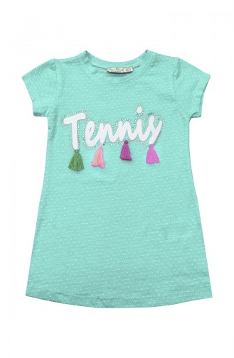 Kız Çocuk Tennis Detaylı Elbise E0027A Su Yeşili