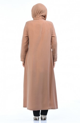 Abaya Lin avec Poches Grande Taille 0375-01 Coquille D ognion 0375-01