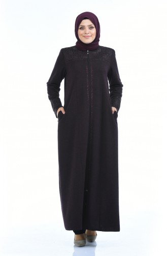 Abaya Grande Taille 8201-02 Plum 8201-02