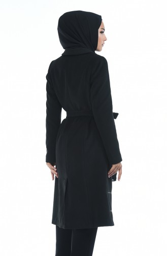 معطف طويل أسود 1491-01
