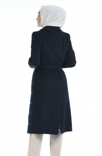 معطف طويل أزرق كحلي 1491-02