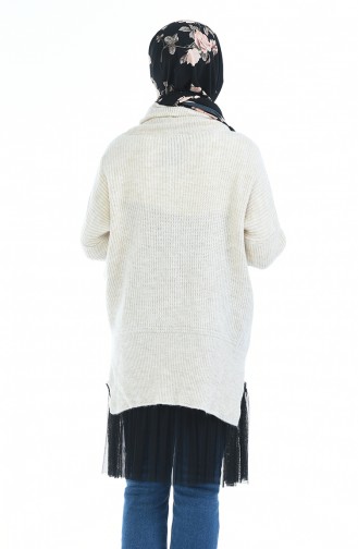 Pull Tricot avec Poches 1473-01 Beige 1473-01