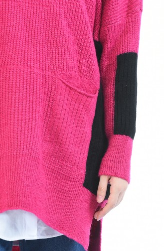 Pull Tricot avec Poches 1474-01 Fushia 1474-01