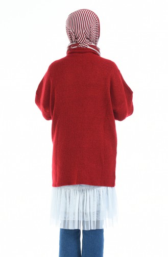 Pull Tricot Col Roulé 1476-01 Rouge 1476-01