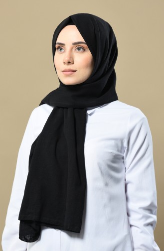 Flamlı Cotton Şal 4522-01 Siyah